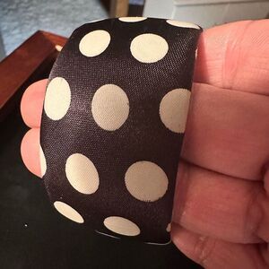 Cloth covered black & white bangle bracelet